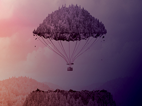 Aurora lights behind digital rays