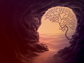 Aurora lights behind digital rays